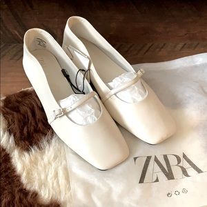 Zara leather ballet flats